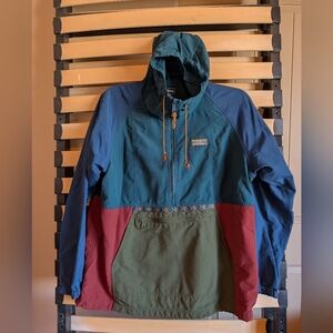 L.L. Bean Colorblock Hooded Windbreaker